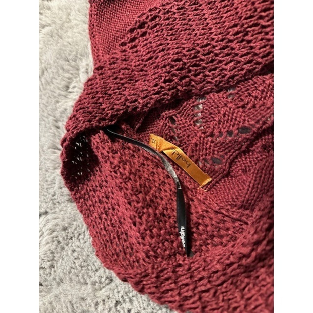 Belldini Burgundy Long Sleeve Open-Front Cardigan Sweater, Women's Size XL. - Picture 2 of 4